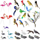 1Pc Red Looking Up Plastic Flamingo Yard Garden Lawn Art Ornaments Decor