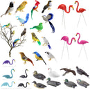 1Pc Red Looking Up Plastic Flamingo Yard Garden Lawn Art Ornaments Decor