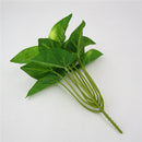 Plastic Artificial Taro Grass 12 Fork Leaves Home Wedding Party Decor