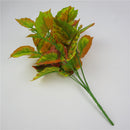 2Pcs Plastic Foliage Artificial Red Maple Leaves Grass Bush Home Party Decor