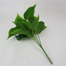 Plastic Artificial Rich Grass 5 Fork Leaves Home Wedding Party Decor 10.5cm