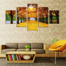 1 Set of 5PCS Canvas Modern Home Bedroom Office Wall Decor Wall Art Painting Picture Gold Trees Print Pattern Charms 20cm