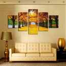 1 Set of 5PCS Canvas Modern Home Bedroom Office Wall Decor Wall Art Painting Picture Gold Trees Print Pattern Charms 20cm