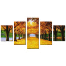 1 Set of 5PCS Canvas Modern Home Bedroom Office Wall Decor Wall Art Painting Picture Gold Trees Print Pattern Charms