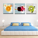 1 Set of 3PCS Canvas Modern Home Bedroom Office Wall Decor Wall Art Painting Picture Fruits Print Pattern Charms 40cm*40cm