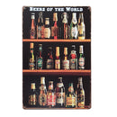 Vintage Tin Sign Bar BEER OF THE WORLD Club Wall Deco Retro Metal Art Poster