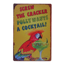 20x30cm Tin Sign Bar Pub PARROT & BEER Club Wall Deco Retro Metal Art Poster