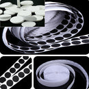Self Adhesive White Coins Hook and Loop Sticky Stick-On 500pcs 20mm Dots