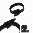 Black 10Pcs Reusable Nylon Hook Loop Wrap Cable Ties Tidy Straps Organiser