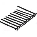 Black 10Pcs Reusable Nylon Hook Loop Wrap Cable Ties Tidy Straps Organiser