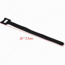 Black 10Pcs Reusable Nylon Hook Loop Wrap Cable Ties Tidy Straps Organiser