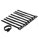 Black 10Pcs Reusable Nylon Hook Loop Wrap Cable Ties Tidy Straps Organiser