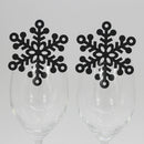 Beautiful Pearlescent Paper Cut Snow Shaped Glass Place Cards Christmas Wedding Anniversary Celebration Festival Restaurant Supplies PACK OF 50PCS Black