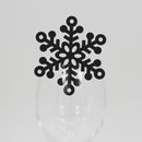 Beautiful Pearlescent Paper Cut Snow Shaped Glass Place Cards Christmas Wedding Anniversary Celebration Festival Restaurant Supplies PACK OF 50PCS Black