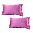 2x Silky Soft Satin Standard Pillow Cushion Cover Pillowcase Bed Decor-Plum