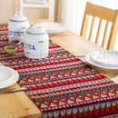 30*180cm Bohemian Table Runner Tassel Cotton Tablecloth Cover Home Cafe Bar Dining Table Tea Table Decor Mat -Red