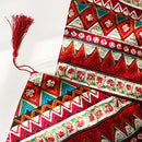 30*200cm Bohemian Table Runner Tassel Cotton Tablecloth Cover Home Cafe Bar Dining Table Tea Table Decor Mat -Red