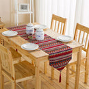 30*200cm Bohemian Table Runner Tassel Cotton Tablecloth Cover Home Cafe Bar Dining Table Tea Table Decor Mat -Red