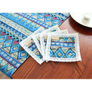 30*220cm Bohemian Table Runner Tassel Cotton Tablecloth Cover Home Cafe Bar Dining Table Tea Table Decor Mat -Blue