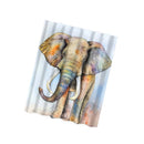 Bathroom Shower Sheer Waterproof Polyester Curtain Panel w/12 Hook Elephant