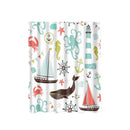Bathroom Shower Sheer Waterproof Polyester Curtain Panel w/12 Hooks Seafaring