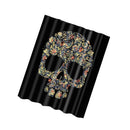 Waterproof Polyester Bathroom Shower Sheer Curtain Panel w/Hook Skull Head
