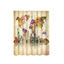 Bath Shower Sheer Waterproof Polyester Curtain Panel w/12 Hook World Map
