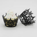 Elegant Hollow Out Cake Cupcake Cookies Chocolate Candy Wrapper Birthday Party Wedding Anniversary Engagement Baby Shower Halloween Christmas Event Supplies Black PACK OF 50PCS