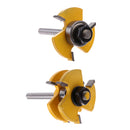 2Pcs Matched Tongue Groove Router Bit Set 1/4inch Shank Woodworking Tools