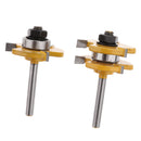 2Pcs Matched Tongue Groove Router Bit Set 1/4inch Shank Woodworking Tools