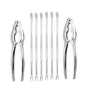 8Pcs Walnut Nutcracker Seafood Lobster Crab Sheller Nut Opener Fork Pick Set