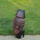 Realistic Owl Decoy Weed Pest Control Garden Bird Scarer Scarecrow w/ Rotating Head