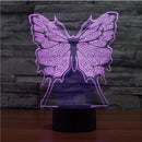 Creative Butterfly 3D LED Night Light 7 Colors Touch Switch Desk Lamp Decor