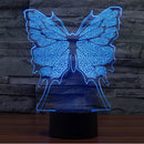 Creative Butterfly 3D LED Night Light 7 Colors Touch Switch Desk Lamp Decor