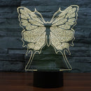 Creative Butterfly 3D LED Night Light 7 Colors Touch Switch Desk Lamp Decor