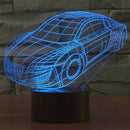 Creative Race Car 3D LED Night Light 7 Colors Touch Switch Desk Lamp Decor