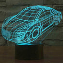 Creative Race Car 3D LED Night Light 7 Colors Touch Switch Desk Lamp Decor
