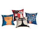 Fashionable Creative Deer Print Pattern Charms Cotton Linen Waist Throw Pillow Case Cushion Cover Decor for Home Bedroom Car Decor
