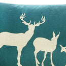Fashionable Creative Deer Print Pattern Charms Cotton Linen Waist Throw Pillow Case Cushion Cover Decor for Home Bedroom Car Decor
