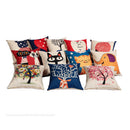 Fashionable Creative Deer Print Pattern Charms Cotton Linen Waist Throw Pillow Case Cushion Cover Decor for Home Bedroom Car Decor