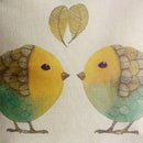Fashionable Kissing Birds Print Pattern Charms Cotton Linen Waist Throw Pillow Case Cushion Cover Decor for Home Bedroom Car Decor