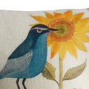 Fashionable Bird Flower Print Pattern Charms Cotton Linen Waist Throw Pillow Case Cushion Cover Decor for Home Bedroom Car Decor