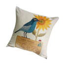 Fashionable Bird Flower Print Pattern Charms Cotton Linen Waist Throw Pillow Case Cushion Cover Decor for Home Bedroom Car Decor