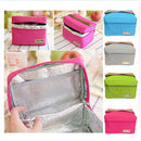 Easy Carry Convenient Use Outdoor Toiletry Bag Portable Tote Thermal Insulated Picnic Lunch Box Cosmetic Holder Bag Blue