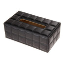 PU Leather Tissue Box Cover Pumping Paper Napkin Holder Box Black