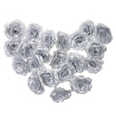 20Pcs Artificial Rose Silk Flower Heads Party Wedding Decor Craft DIY Silver