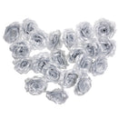 20Pcs Artificial Rose Silk Flower Heads Party Wedding Decor Craft DIY Silver