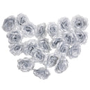 20Pcs Artificial Rose Silk Flower Heads Party Wedding Decor Craft DIY Silver
