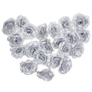 20Pcs Artificial Rose Silk Flower Heads Party Wedding Decor Craft DIY Silver