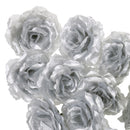 20Pcs Artificial Rose Silk Flower Heads Party Wedding Decor Craft DIY Silver